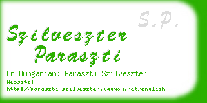 szilveszter paraszti business card